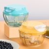3-in-1 Manual Food Chopper for Vegetable Fruits Nuts Onions Hand Pull Mincer Blender Mixer Food Processor Garlic Crusher Ginger Fruit Puree Meat Puree