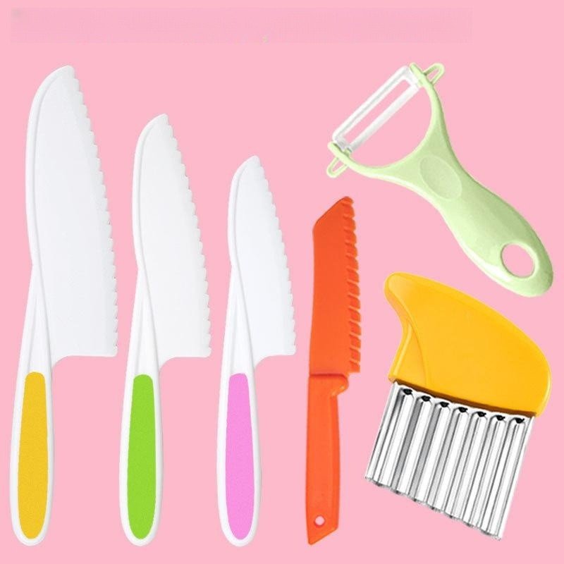Wave Cutting Board Plastic Fruit Knife Set Wave Cutting Board Plastic Fruit Knife Set