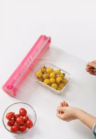 Plastic Cling Wrap Storage Holder with Slide Cutter Cling Film Cutter Aluminum Foil, Parchment Paper Dispenser (Color: Pink)