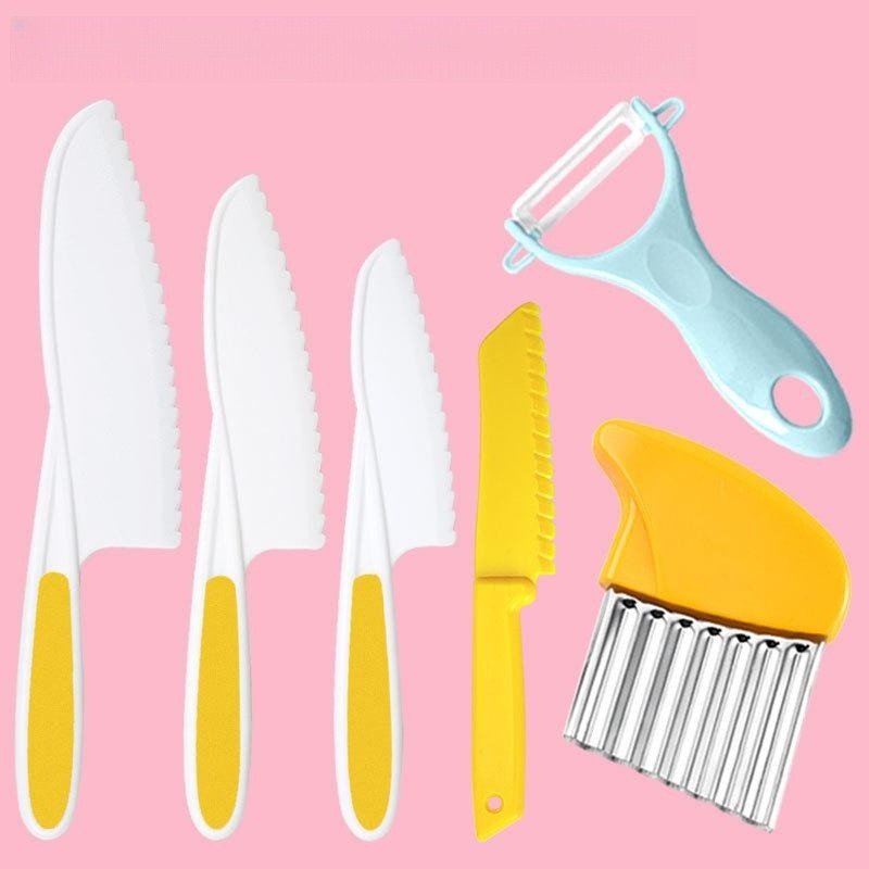 Wave Cutting Board Plastic Fruit Knife Set Wave Cutting Board Plastic Fruit Knife Set